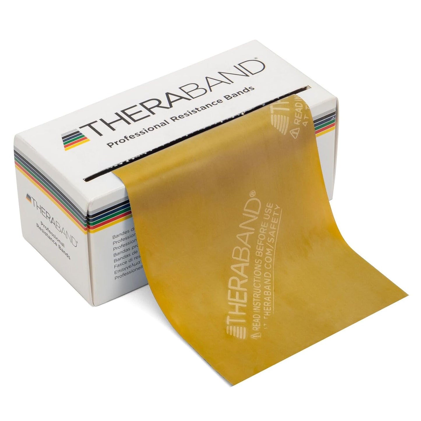 THERABAND Resistance Bands, 6 Yard Roll Professional Latex Elastic Band For Upper Body, Lower Body, & Core Exercise, Physical Therapy, Pilates, At-Home Workouts, & Rehab, Gold, Max, Level 8