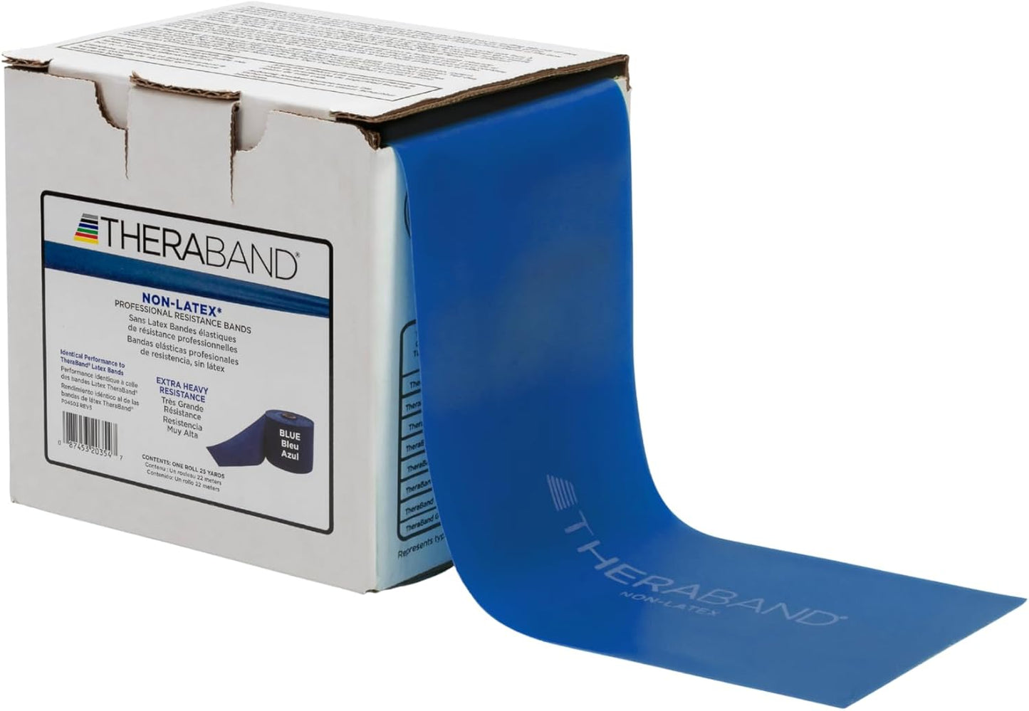 THERABAND Resistance Band 25 Yard Roll, Non-Latex Professional Elastic Stretch Bands for Upper & Lower Body Exercise Workouts, Physical Therapy, Lower Pilates, Flexibility, & Rehab, Dispenser Box