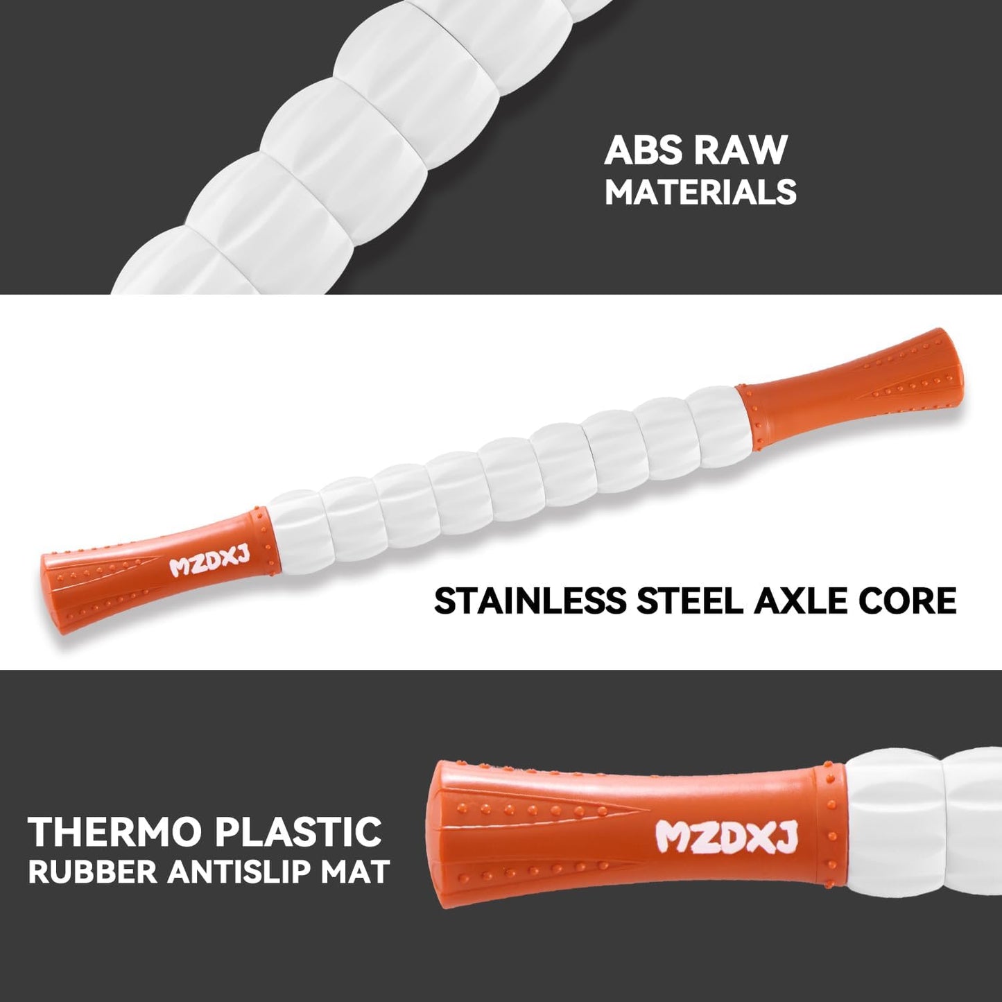 Muscle Roller Stick, Massage Stick for Full Body Relaxation, Relieves Muscle Soreness, Tension, Stiffness, for Shoulders, Neck, Back, Legs, Arms, Deep Tissue Massager(Orange)