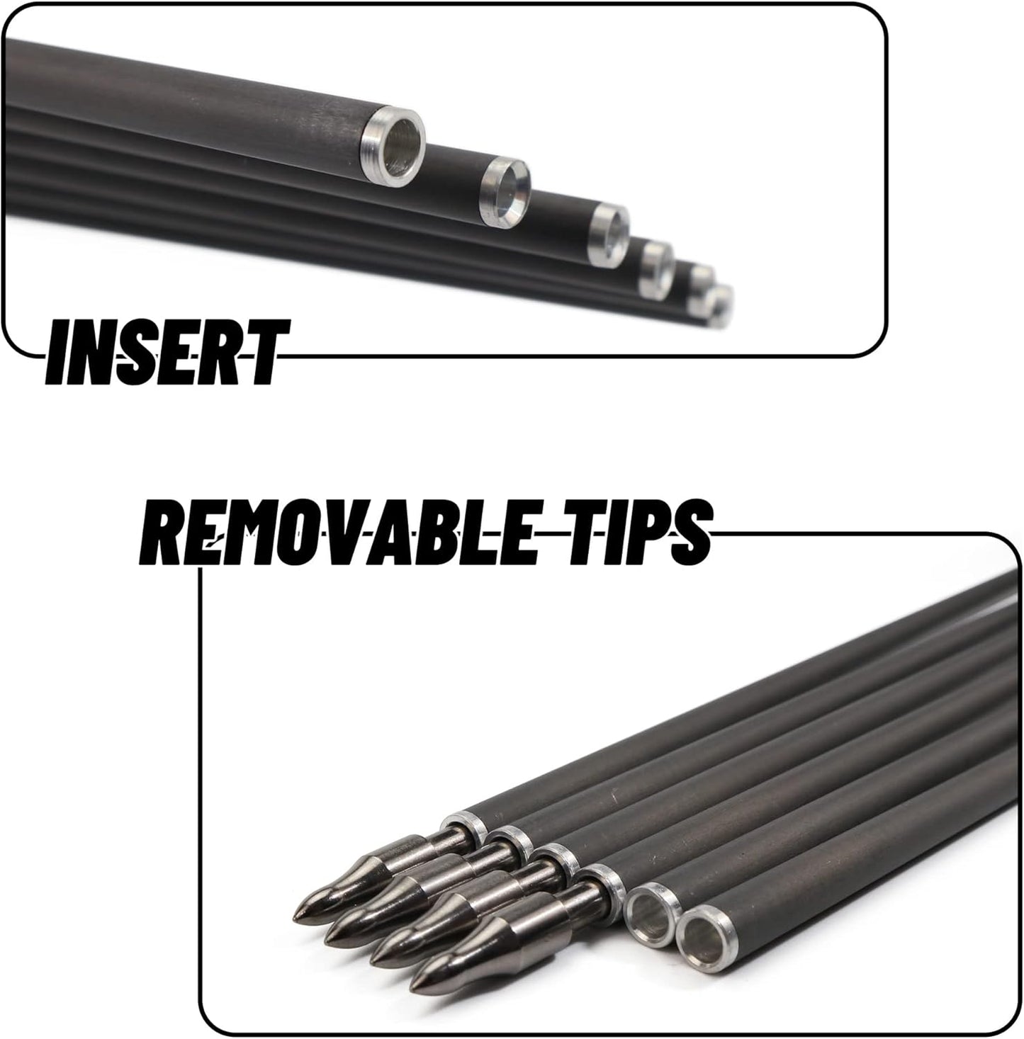 600 Spine Pure Carbon Arrows with Real Turkey Feathers Removable 100 Grain Tips Plastic Nocks for Archery Target Hunting