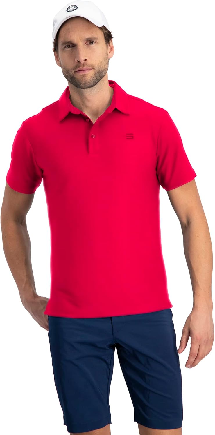Three Sixty Six Golf Shirts for Men - Dry Fit Short-Sleeve Polo, Athletic Casual Collared T-Shirt