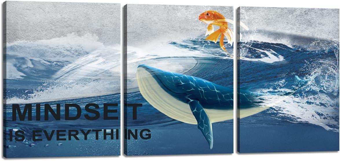 Inspirational Canvas Paintings 3 Panels Motivational Wall Art Inspirational Wall Art Entrepreneur Quotes Artwork Painting Picture for Framed Office Home Decoration Living Room Bedroom 36''W x 16''H