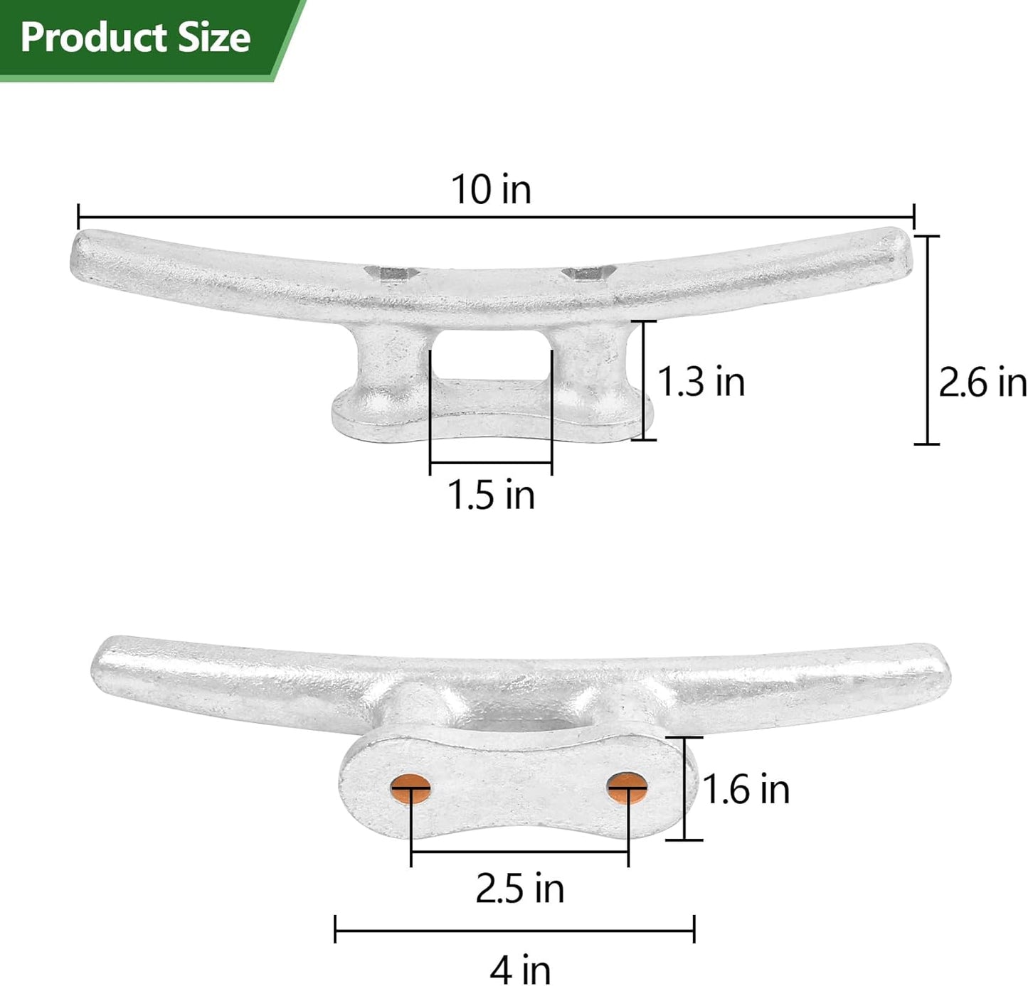 6/8/10/12/14 inch Dock Cleats With Bolts,Hot Dipped Galvanized Cast Iron Boat Cleats,Rope Cleat Boat Dock Cleats for Boat Docks,Decks,Piers for Tying up Boats,Marine Decor(1,2,4,5,6,8,10,12 Pack)