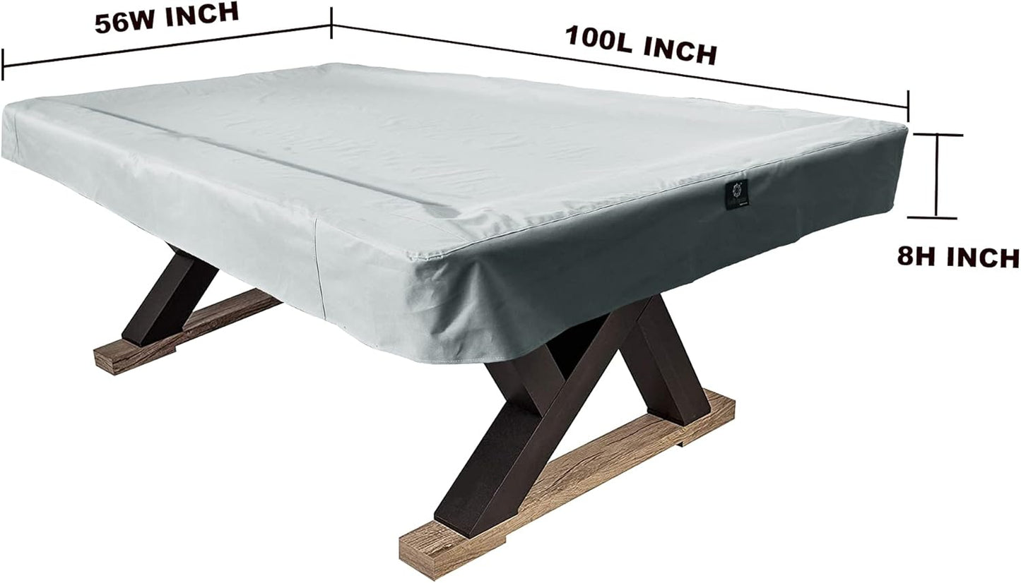 7/8/9FT Heavy Duty 600D Polyester Canvas Billiard Pool Table Cover(7 Colors Available) (Gray, 8-Foot)