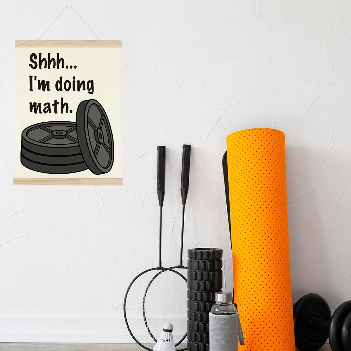 Gym Motivational Posters Funny College Dorm Posters Gifts for Guys Girls Friends I'm Doing Math Gym Flag Wall Art Decor Sign for Home Gym Bedroom Office