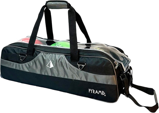 Pyramid Path Slim Triple Tote Roller Bowling Bag (No Shoe Pocket) With Large Side Accessory Pockets - Lightweight and Designed for Travel