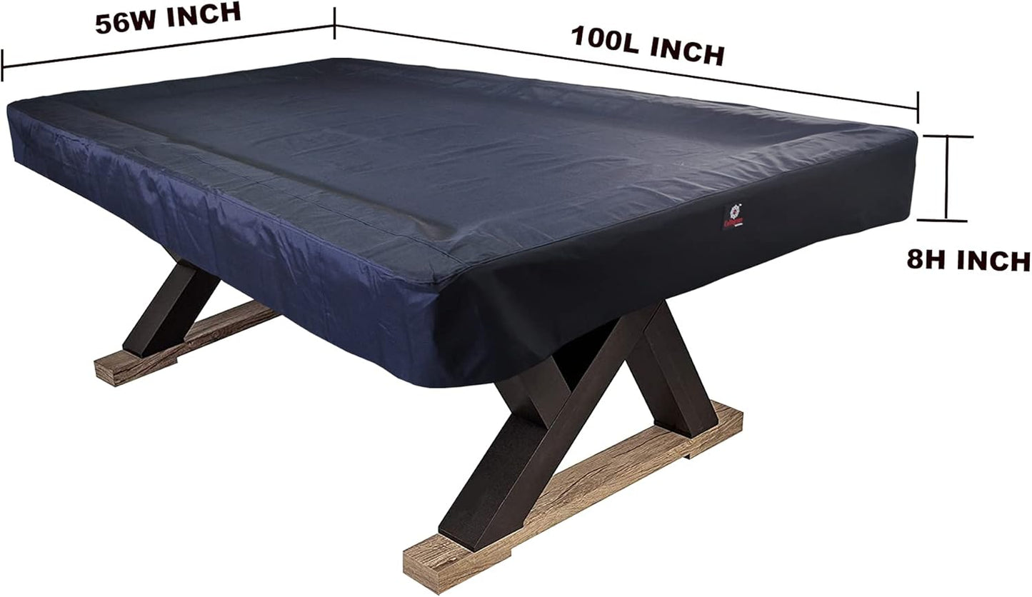 7/8/9FT Heavy Duty 600D Polyester Canvas Billiard Pool Table Cover(7 Colors Available) (Black, 8-Foot)