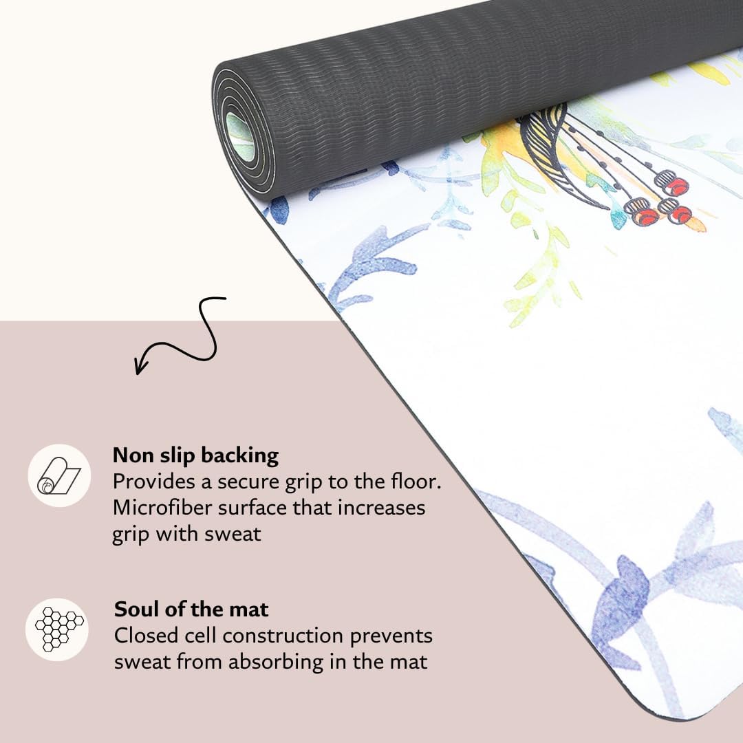 TPE Yoga Mat - Artist Designed, Premium eco friendly mats, Non Slip, Non toxic, Great For Regular & Hot Yoga, Pilates and Workouts (72 inch x 24 inch x 6mm thick)