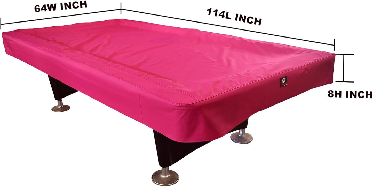 7/8/9FT Heavy Duty 600D Polyester Canvas Billiard Pool Table Cover(7 Colors Available) (Wine Red, 9-Foot)