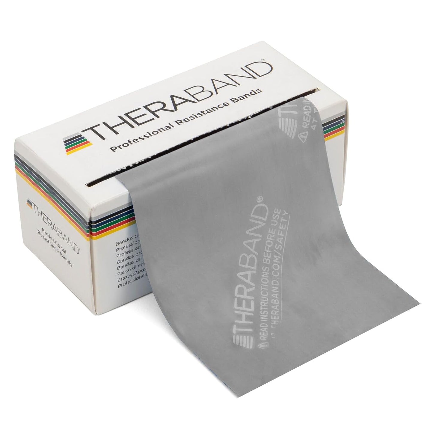 THERABAND Resistance Bands, 6 Yard Roll Professional Latex Elastic Band For Upper & Lower Body, Core Exercise, Physical Therapy, Pilates, Home Workouts, Rehab, Silver, Super Heavy, Level 7