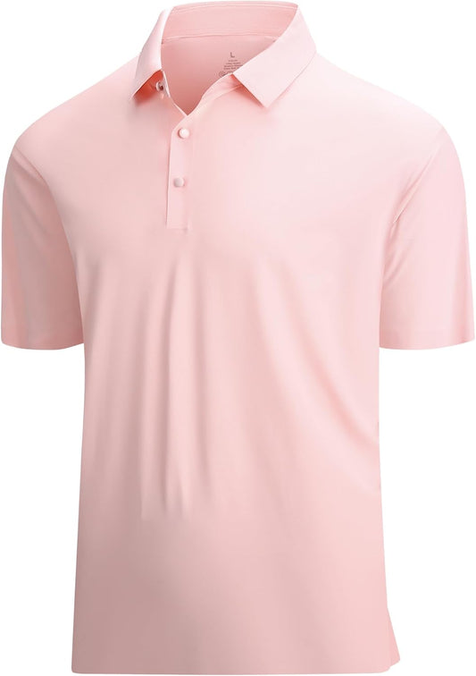 SAMERM Golf Shirts for Men Super Stretch Jacquard Dry Fit Golf Polo Moisture Wicking Short Sleeve Polo Shirts for Men