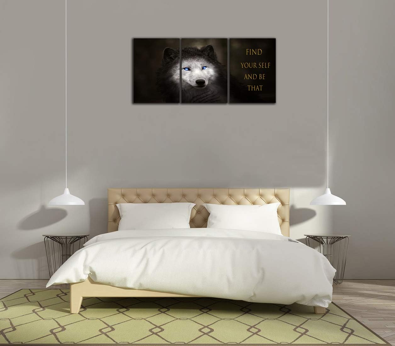 3 Panels Wolf Picture Motivational Wall Art Inspirational Canvas Painting Pictures Modern Entrepreneur Quotes Posters Prints Artwork for Home Office Decor House Decorations Class Room School to Hang