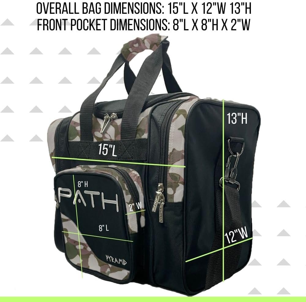 Pyramid Path Pro Deluxe Single Bowling Ball Tote - Holds One Ball, One Pair Shoes Up to Mens 15