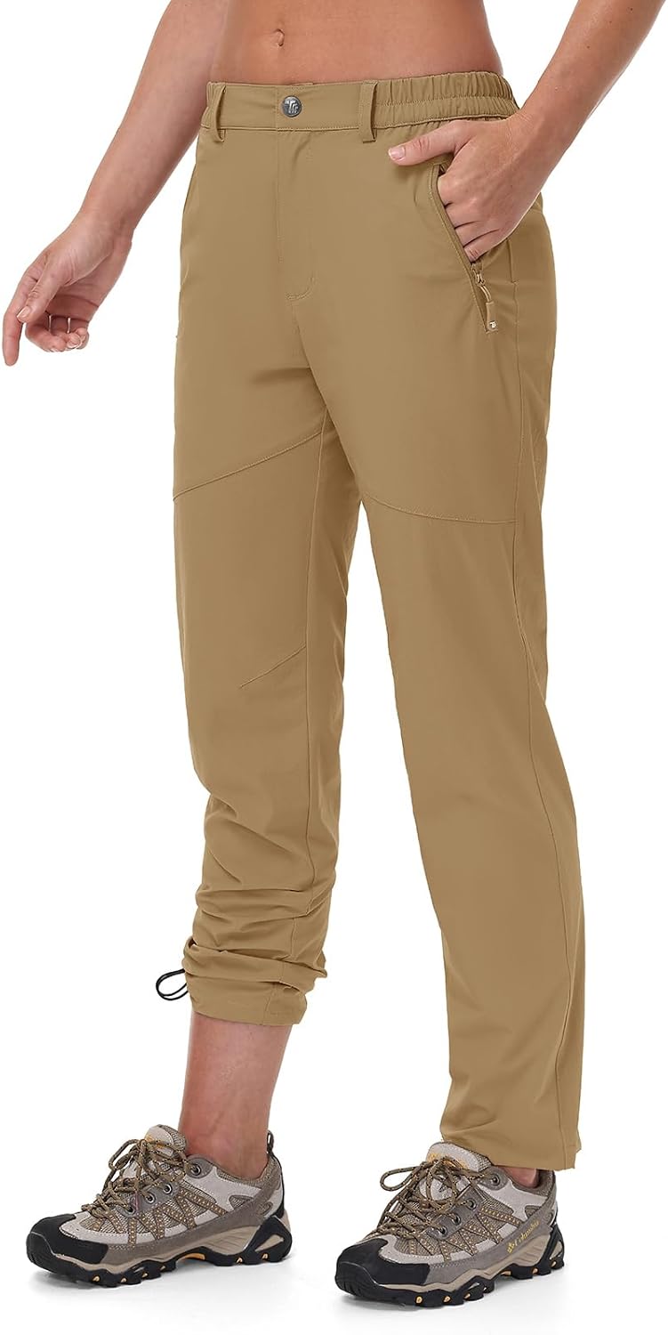 TBMPOY Women's Lightweight Hiking Pants Water Resistant Quick Dry Travel Work Outdoor Fishing Pants Zipper Pockets