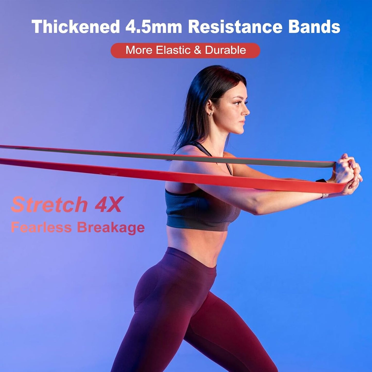 Resistance Bands, Pull Up Bands, Workout Bands for Exercise, Thick Heavy Resistance Band Set with Door Anchor, Elastic Bands for Body Stretching, Crossfit Training at Home/Gym Men & Women Women