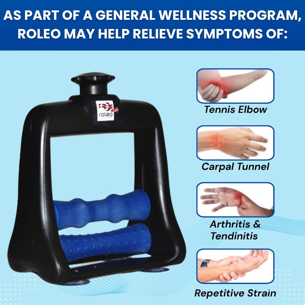 Roleo Arm and Hand Massager; Deep Tissue Forearm, Hand, and Wrist Pain Relief; Arm Roller; Portable. Strong Therapeutic Massage. Invented by a LIC. Massage Therapist. See Our Video. New Sleek Look