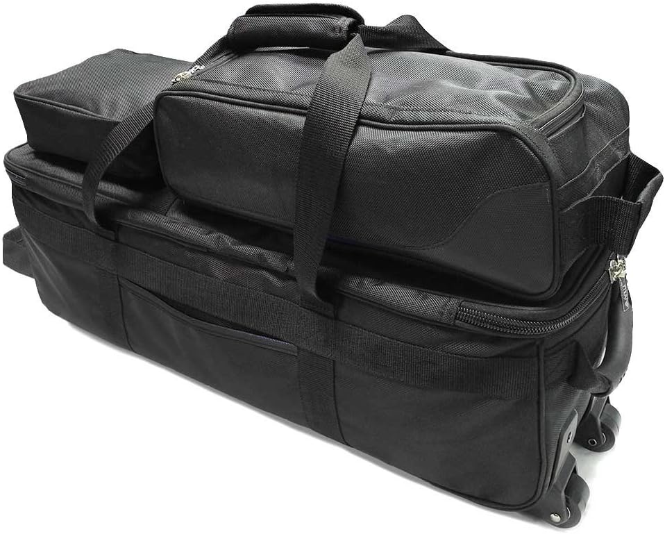 Pyramid Path Triple Tote Roller Plus Bowling Bag with Detachable Shoe Bag (Fits US Mens Size 15), Accessory and Side Pocket, Lightweight Travel Design
