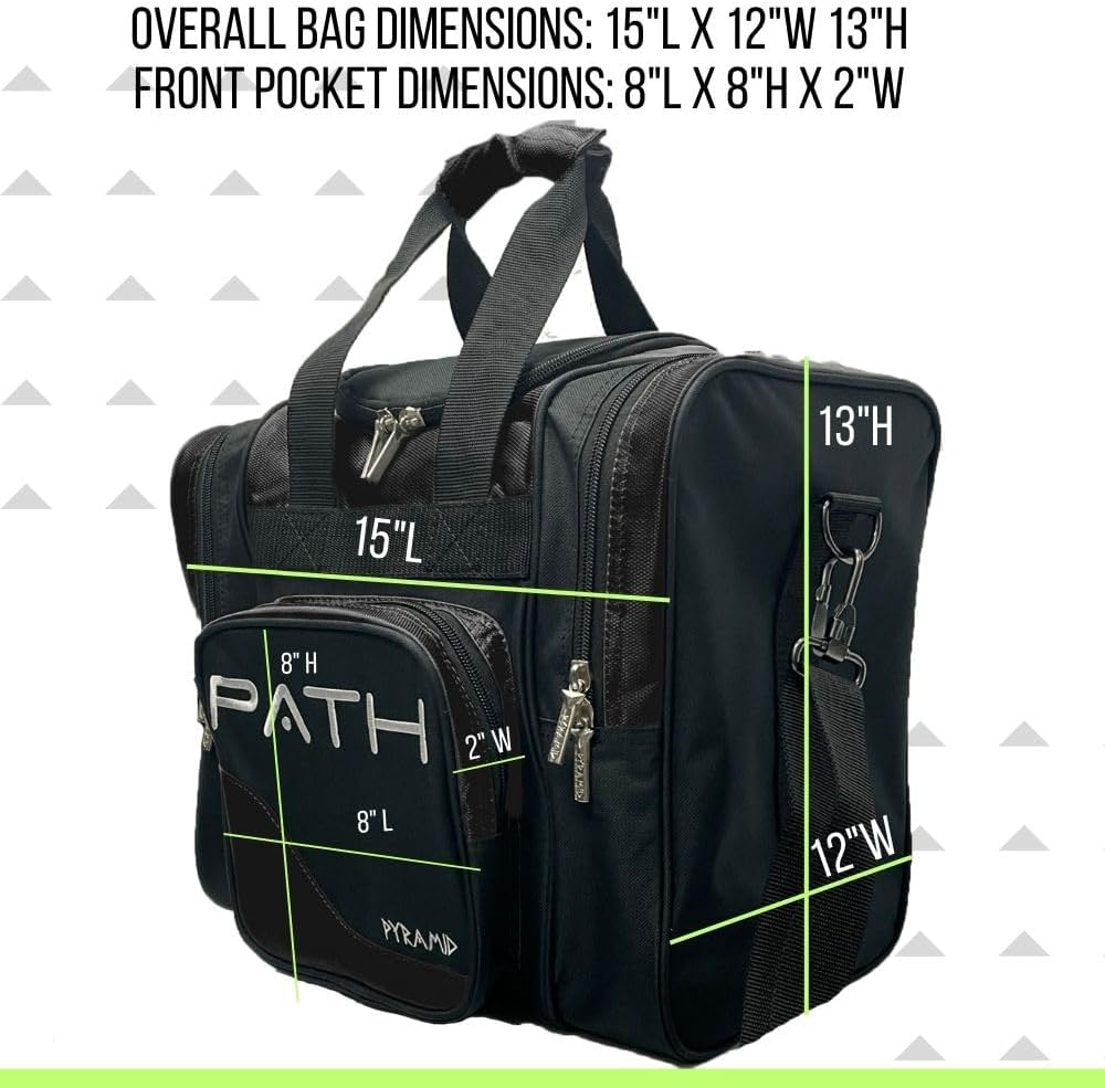 Pyramid Path Pro Deluxe Single Bowling Ball Tote - Holds One Ball, One Pair Shoes Up to Mens 15
