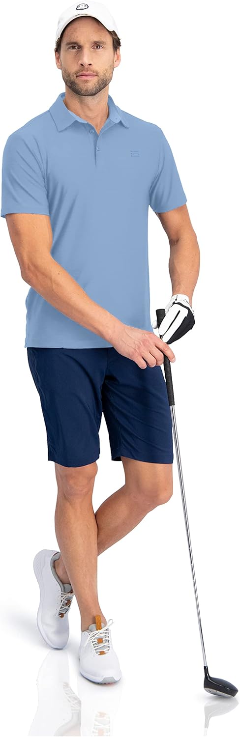 Three Sixty Six Golf Shirts for Men - Dry Fit Short-Sleeve Polo, Athletic Casual Collared T-Shirt