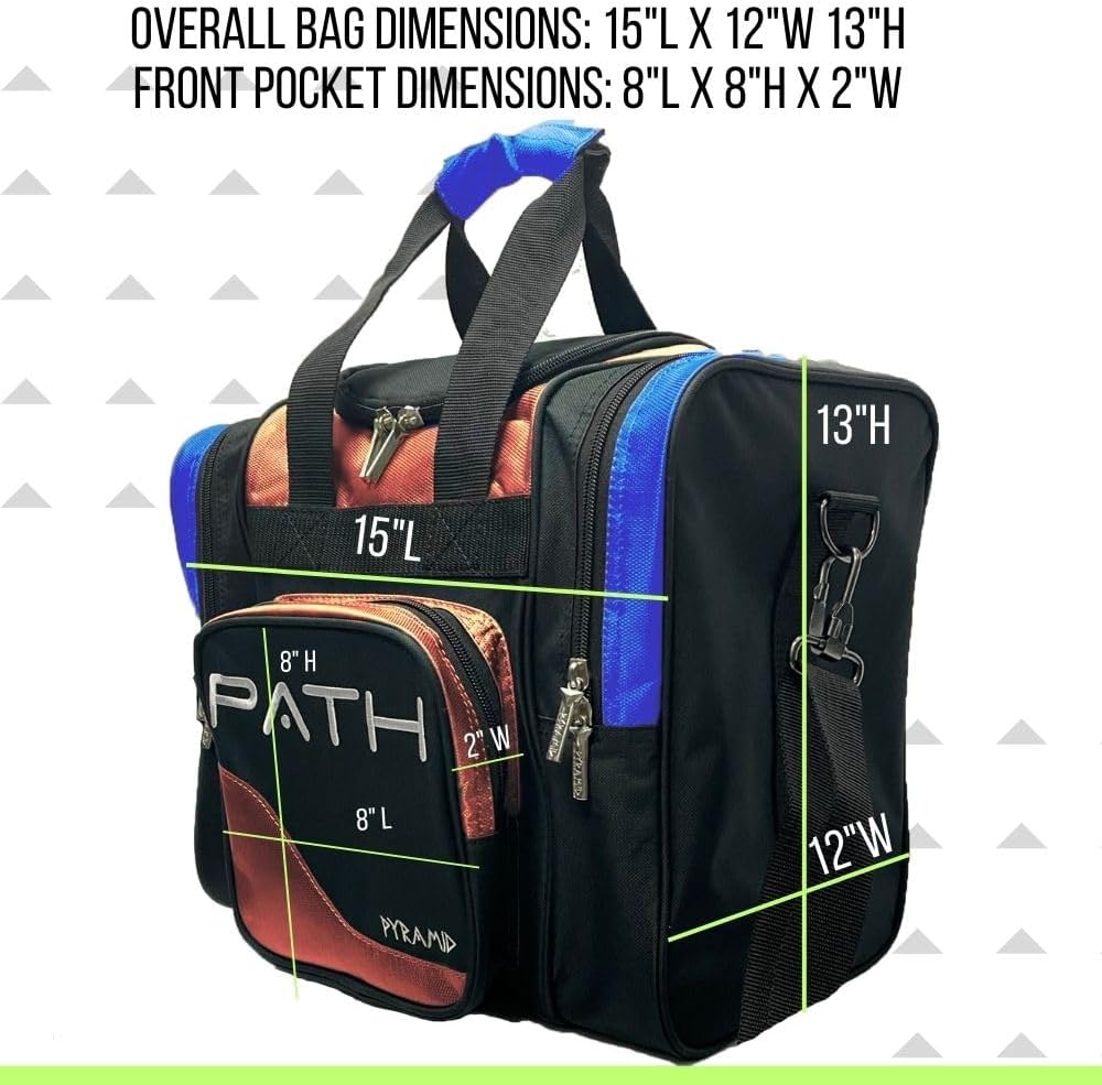 Pyramid Path Pro Deluxe Single Bowling Ball Tote - Holds One Ball, One Pair Shoes Up to Mens 15