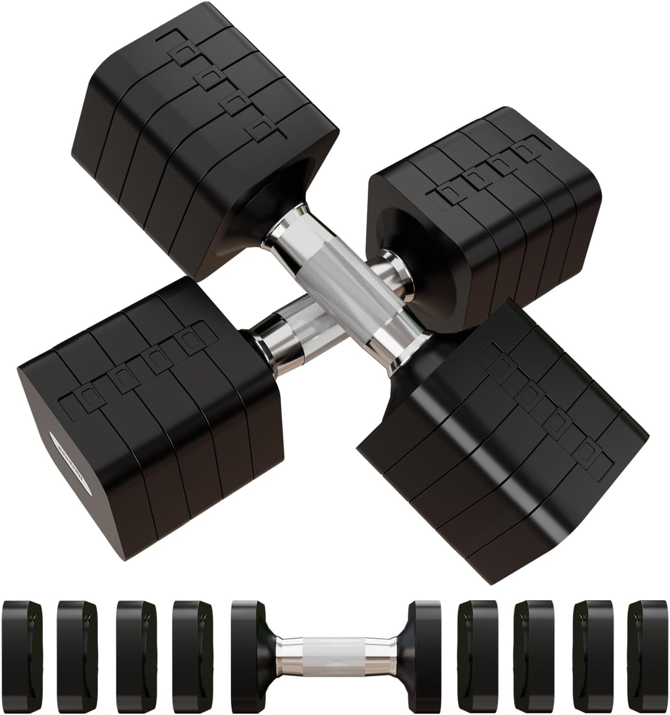 15LB 20LB 50LB Adjustable Dumbbell Set Free Weights Dumbbells Set for Women Men Hand Weights Sets Adjust Dumbbell Weight Sets for Home Gym Exercise Workout Strength Training Equipments