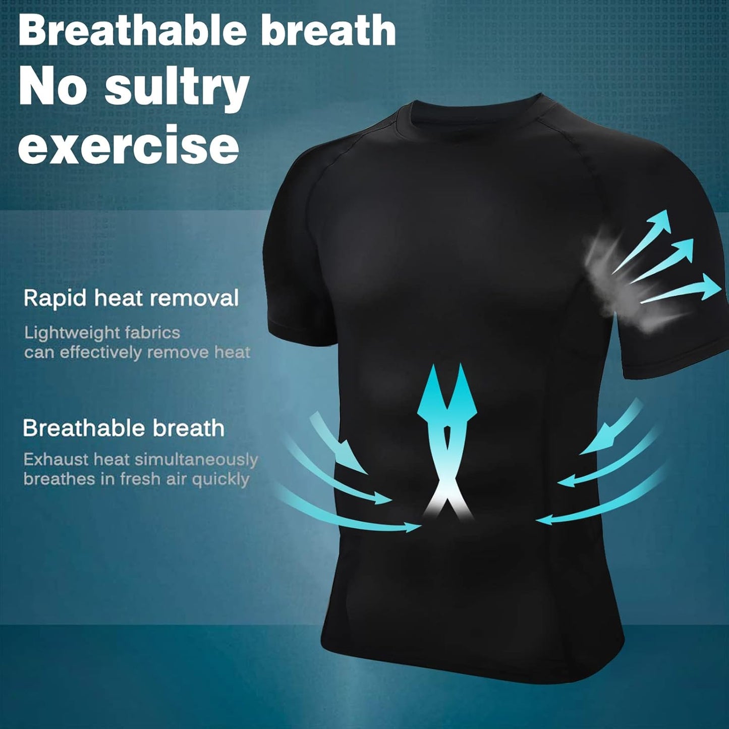 BOOMCOOL Men Short Sleeve Compression Shirts, Sports Baselayer T-Shirts Tops, Athletic Workout Shirt 3 Pack