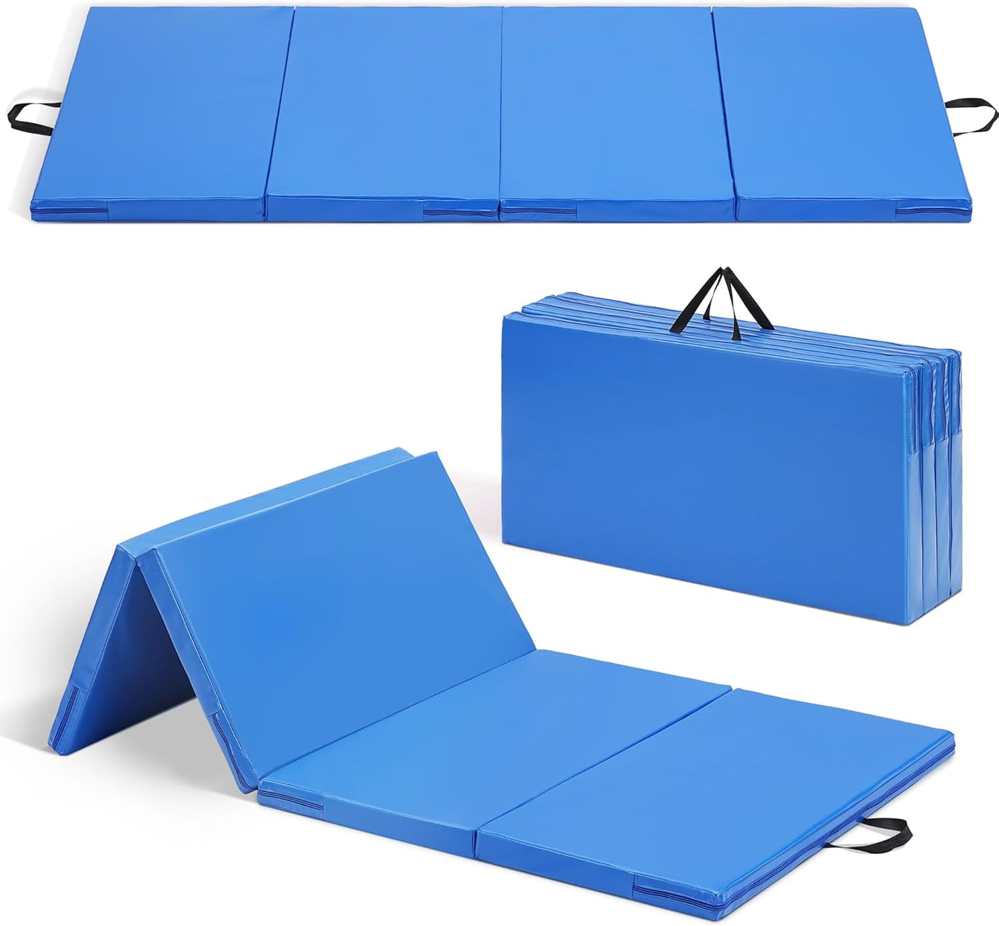 ZENOVA Gymnastics Mat 6'x3'x2''/4'x8'x2'' Exercise Mat Gym Mat for Home Aerobics Workout Foldable Tumbling Mat Children Gifts