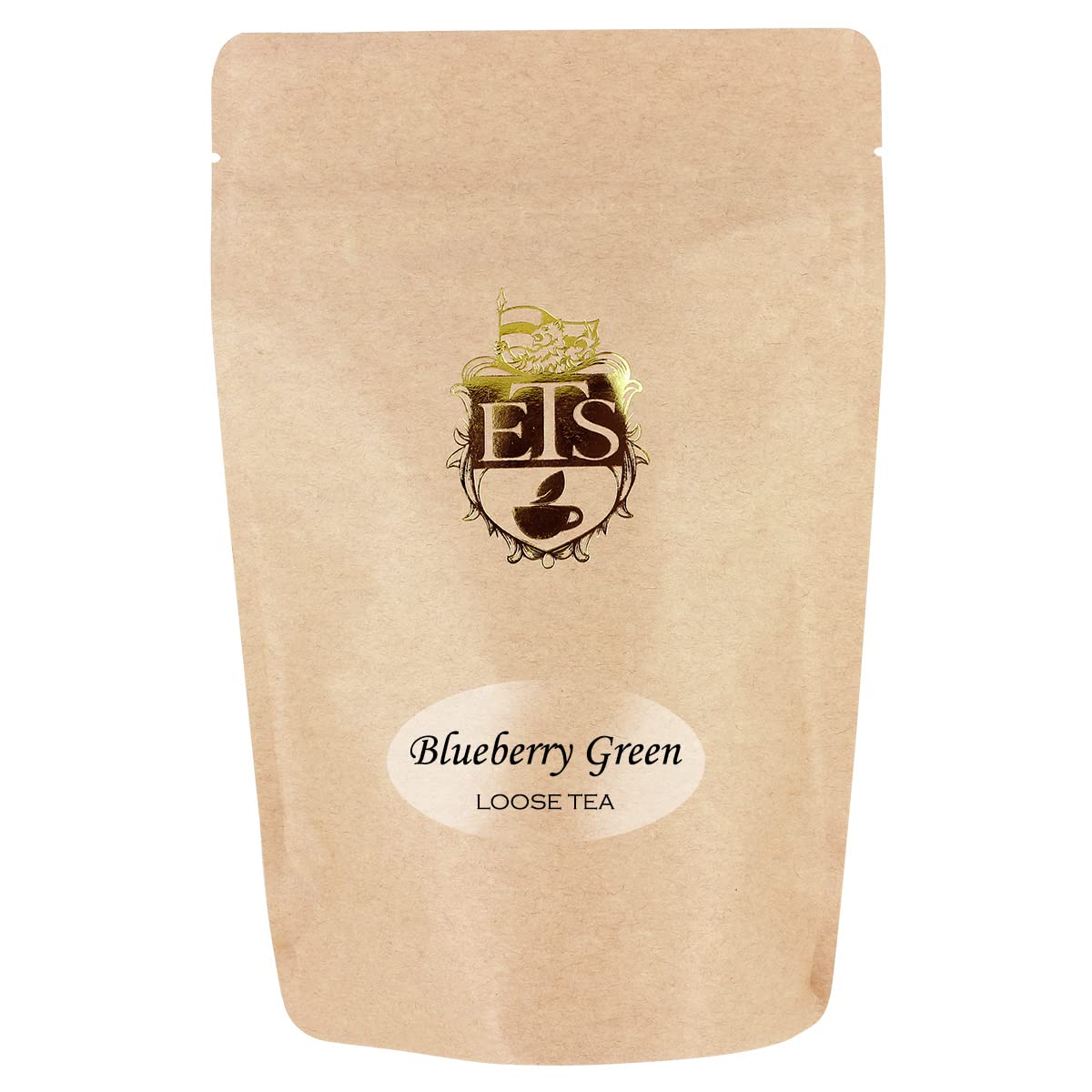 Blueberry Green Tea Pouches for Loose Tea - 4oz | Aromatic Gunpowder Green Tea | Sri Lanka Uva Region | Sweet Tart Berry Flavor | Iced or Hot Tea | Natural Fruity Finish