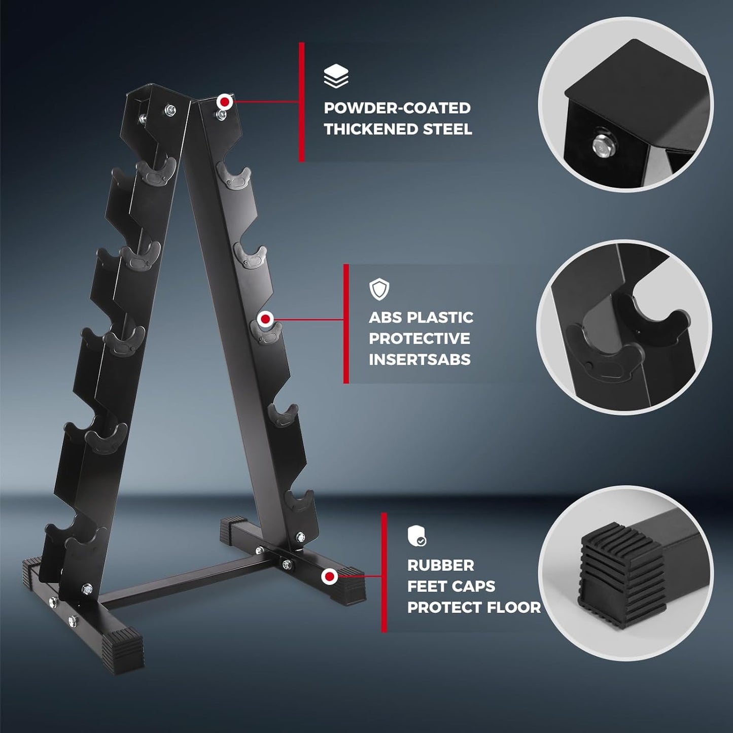 RitFit 250LB/300LB Rubber Hex Dumbbell Sets with Weights Rack, Multiple Color Choices Available, Great Gym Equipment for Home, Strength Training, Workouts