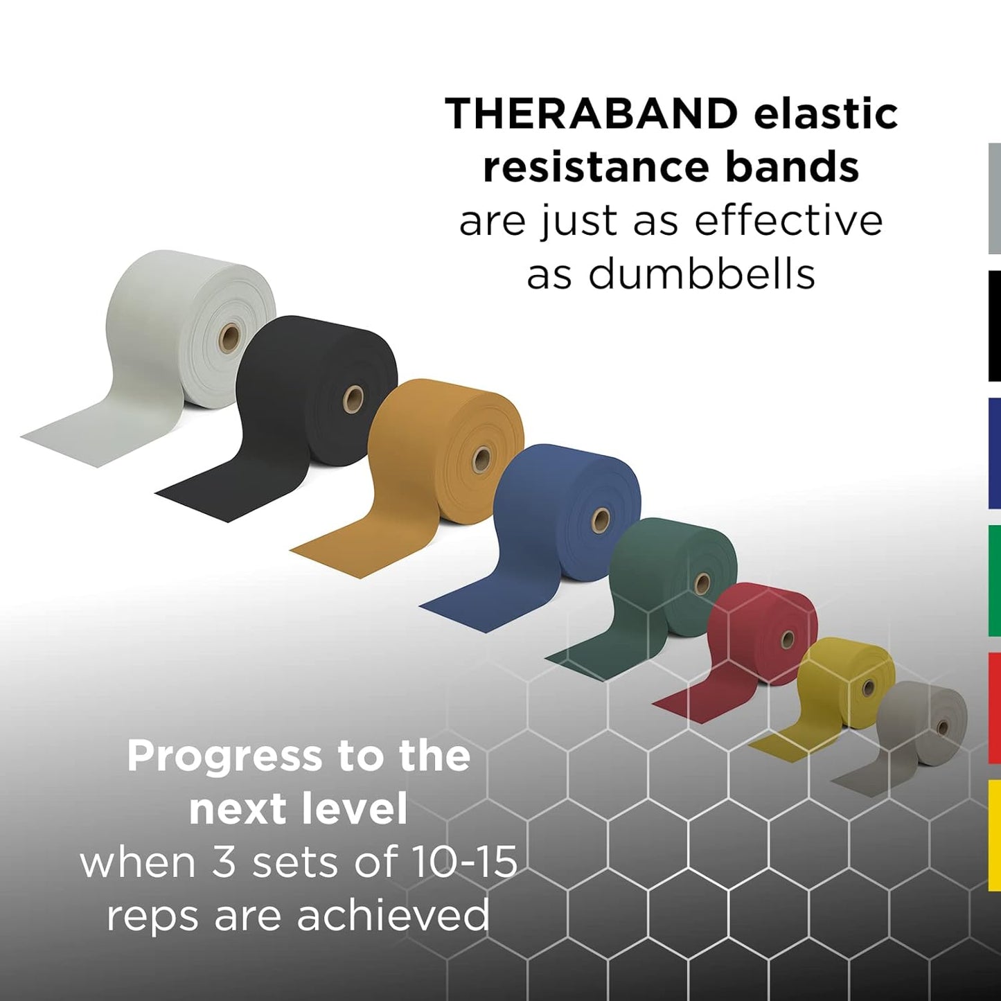 THERABAND Professional Latex Resistance Bands, Individual 6 Ft Elastic Band for Upper & Lower Body Exercise, Physical Therapy, Pilates, At-Home Workouts, 6 Foot Band, Red, Medium, Level 3