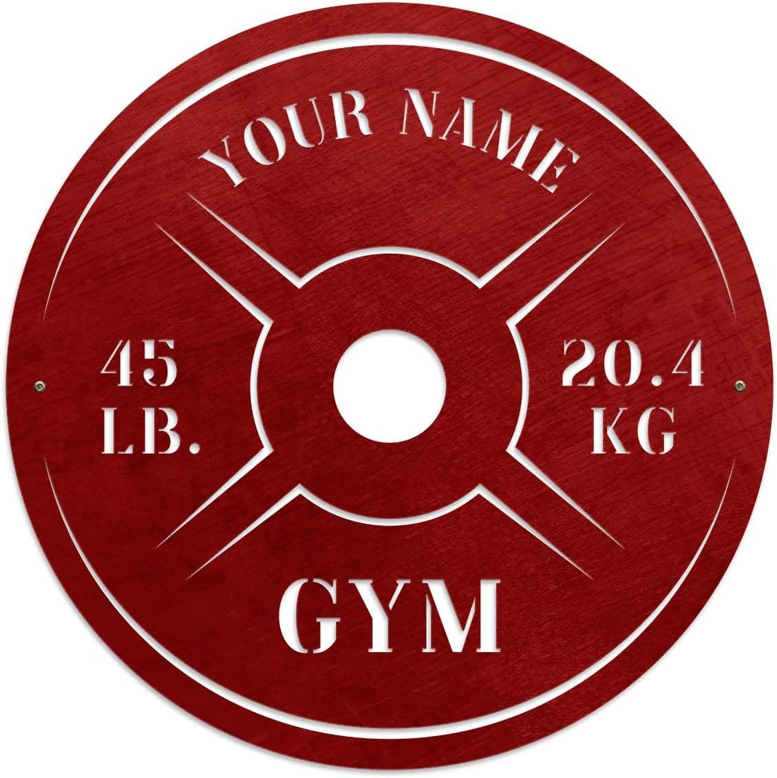 Personalized Home Gym LED Tin Metal Sign Multiple Sizes, Weight Lifting Exercise Workout Room Training Fitness Center Motivational Inspirational Quotes Decor Wall Art Hanging Accessories (09 w/o LED)