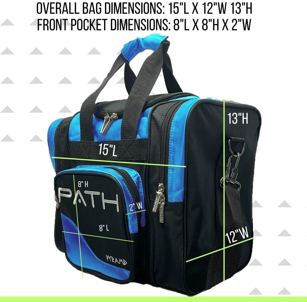 Pyramid Path Pro Deluxe Single Bowling Ball Tote - Holds One Ball, One Pair Shoes Up to Mens 15