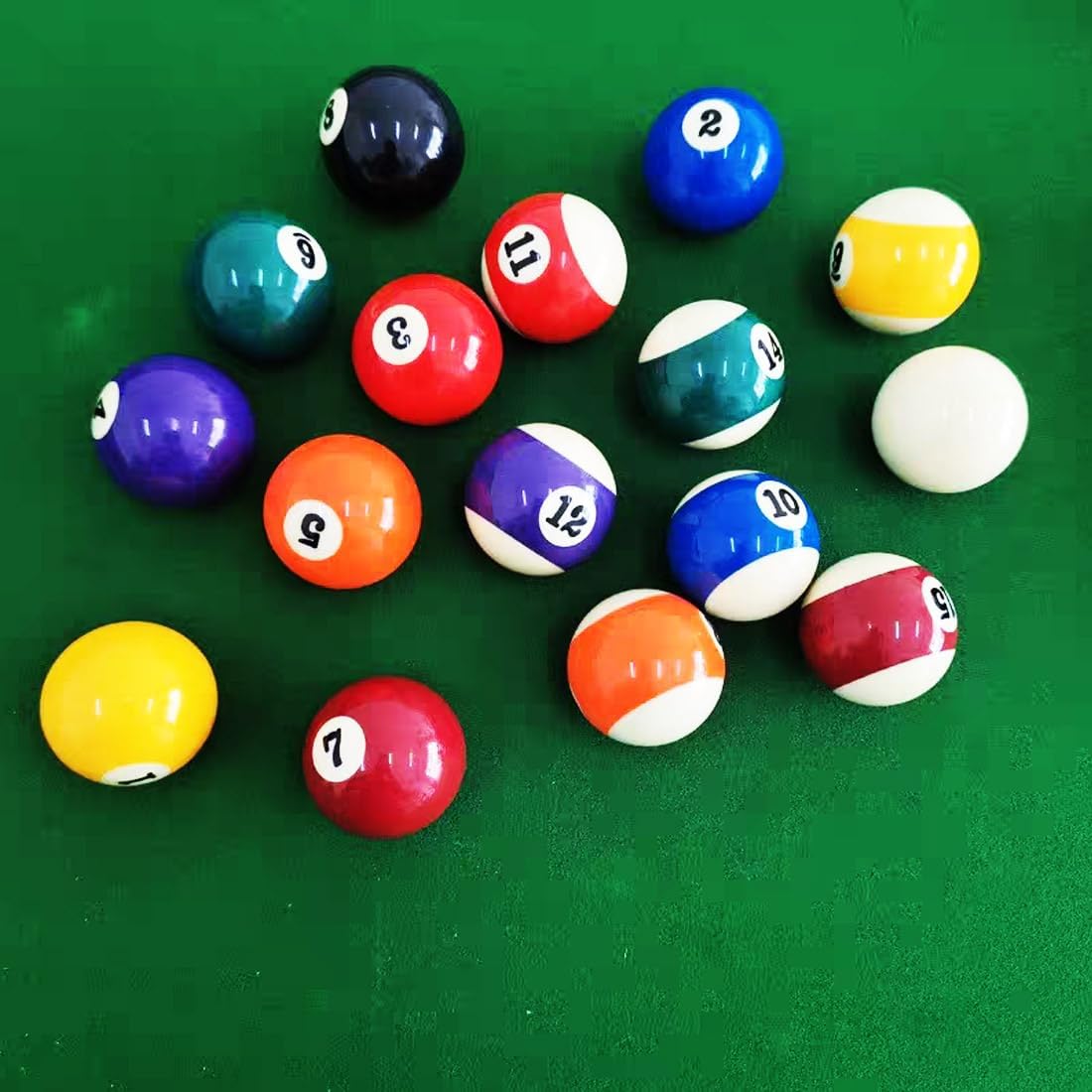 Replacement Billiards Ball, 2-1/4" Regulation Size, Object Balls with Cue Ball & Billiard #8 Ball, Standard Billiards Ball Accessories