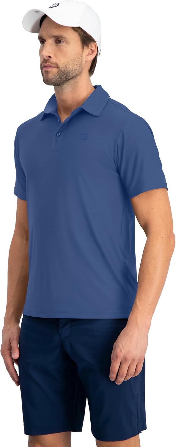 Three Sixty Six Golf Shirts for Men - Dry Fit Short-Sleeve Polo, Athletic Casual Collared T-Shirt