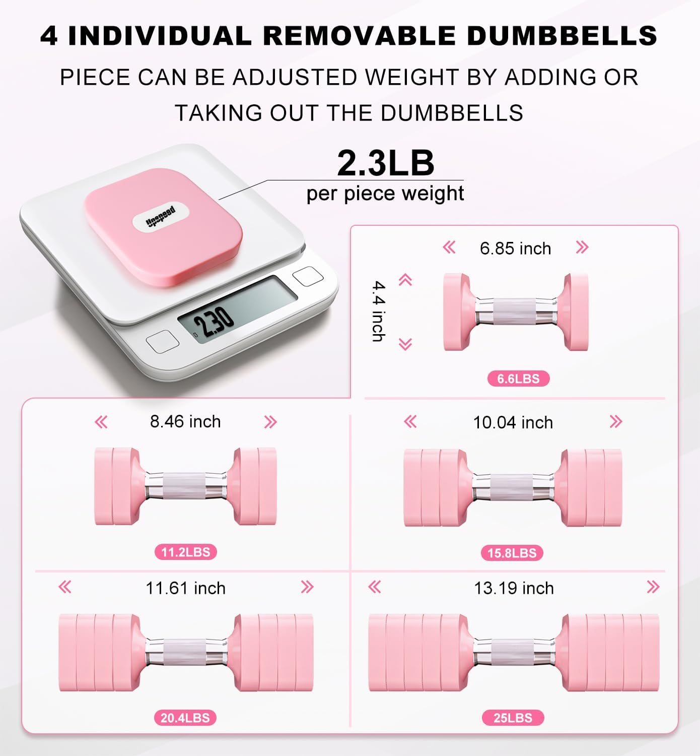 15LB 20LB 50LB Adjustable Dumbbell Set Free Weights Dumbbells Set for Women Men Hand Weights Sets Adjust Dumbbell Weight Sets for Home Gym Exercise Workout Strength Training Equipments