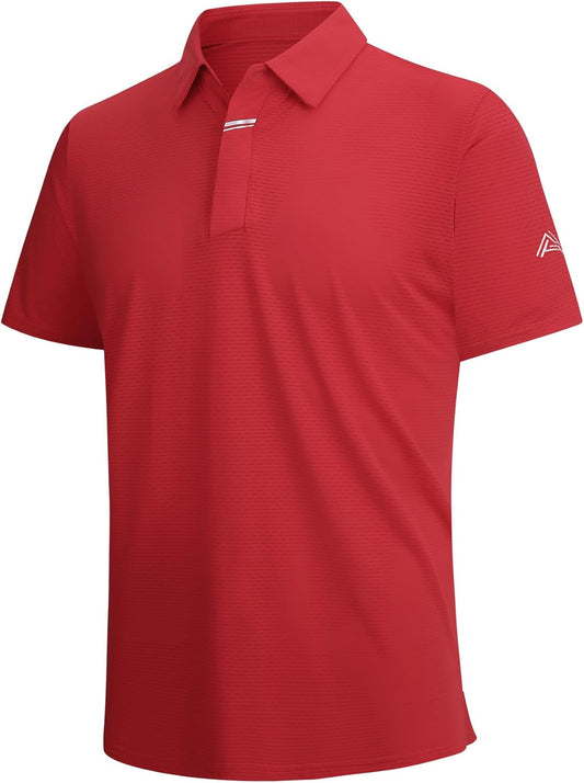 SAMERM Golf Shirts for Men Super Stretch Jacquard Dry Fit Golf Polo Moisture Wicking Short Sleeve Polo Shirts for Men