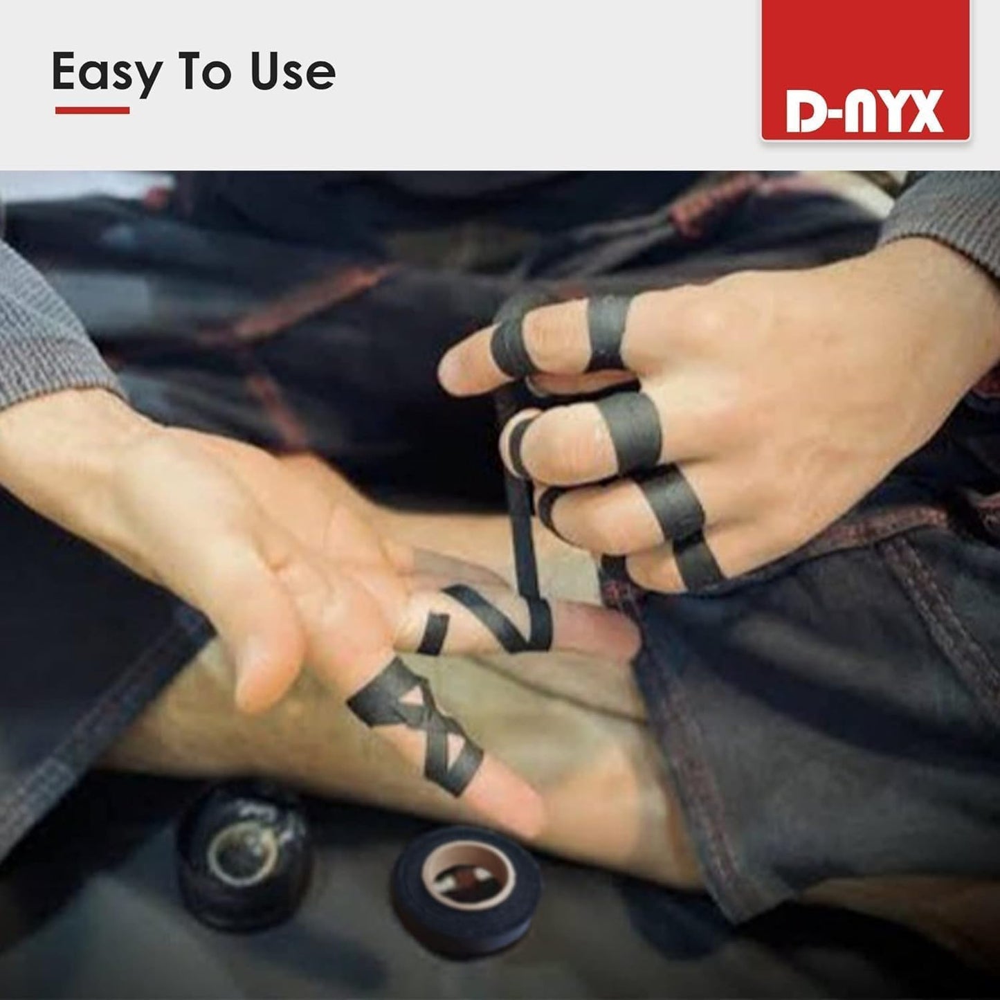 8 Pack Finger Tape Athletic Sports Wrap 0.3” x 45 Feet for Rock Climbing BJJ Jiu Jitsu MMA Grappling Martial Arts Volleyball Weight Training Wrestling Hand Tape Black