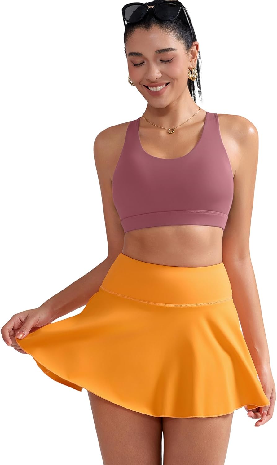 RUNNING GIRL Sports Bra for Women, Criss-Cross Back Padded Strappy Sports Bras Medium Support Yoga Bra with Removable Cups