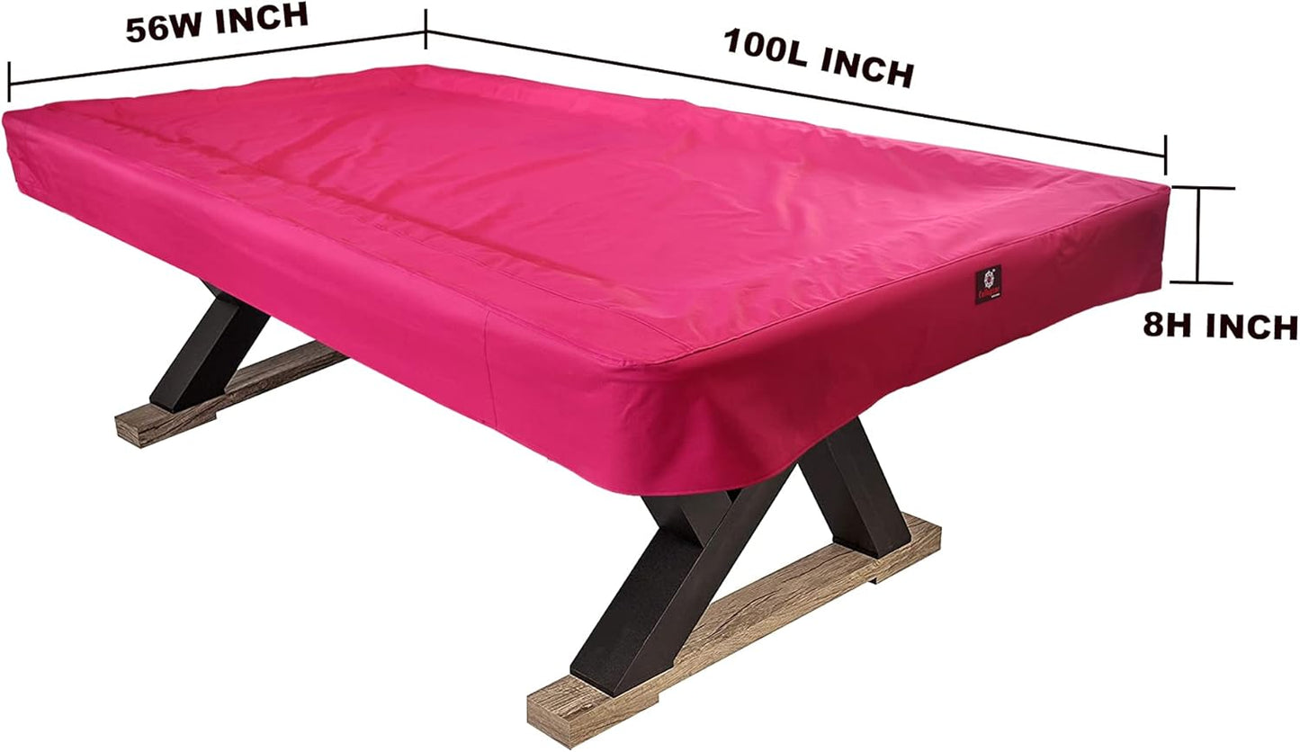 7/8/9FT Heavy Duty 600D Polyester Canvas Billiard Pool Table Cover(7 Colors Available) (Wine Red, 8-Foot)