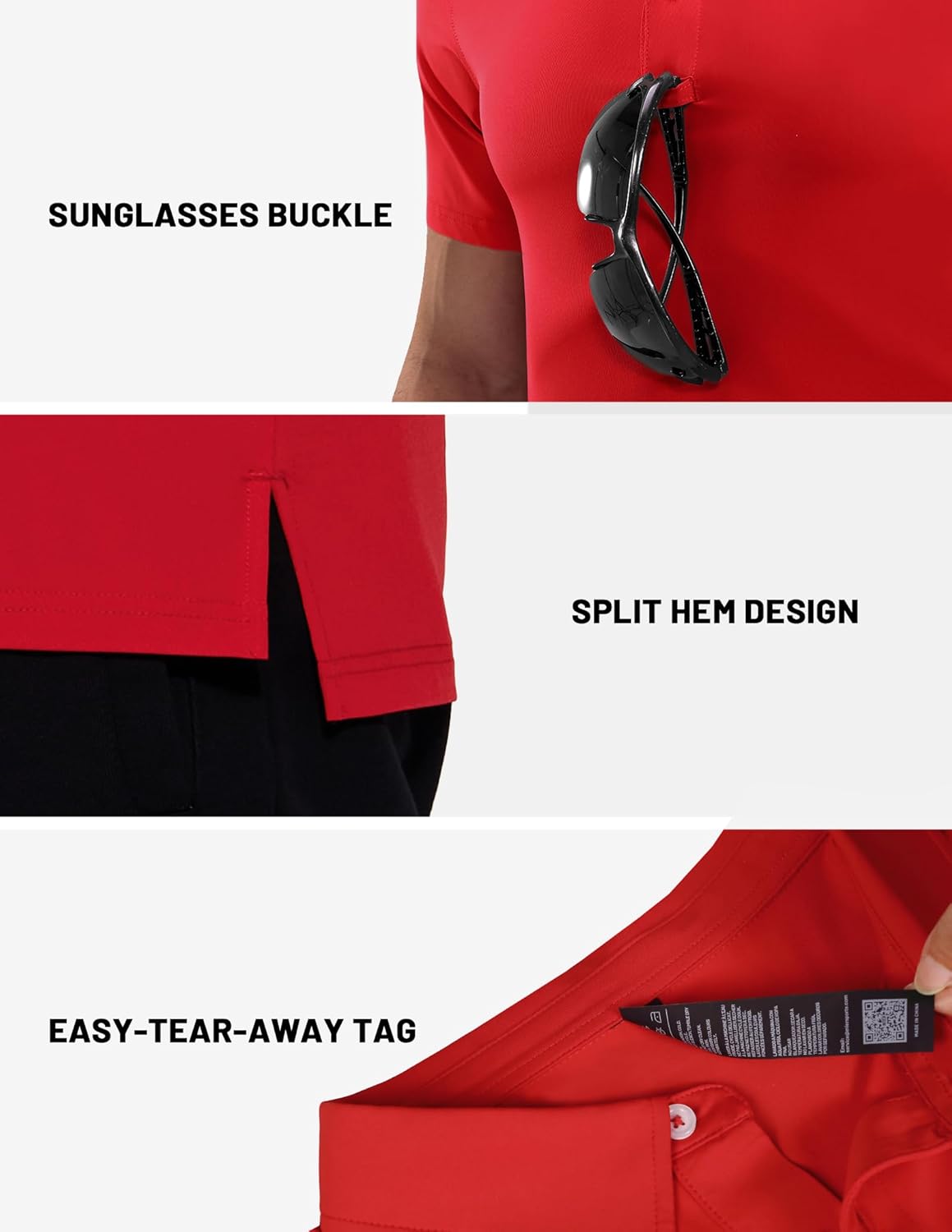 MIER Polo Shirts for Men Short Sleeve Dry Fit Performance Golf Tennis Active Collared Shirts, UPF 50+ Sun Protection