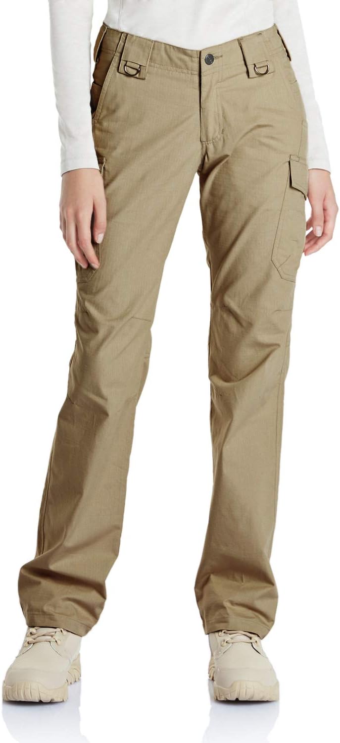 CQR Women's Flex Stretch Tactical Pants, Water Resistant Ripstop Cargo Work Pants with Pockets for Outdoor & Hiking