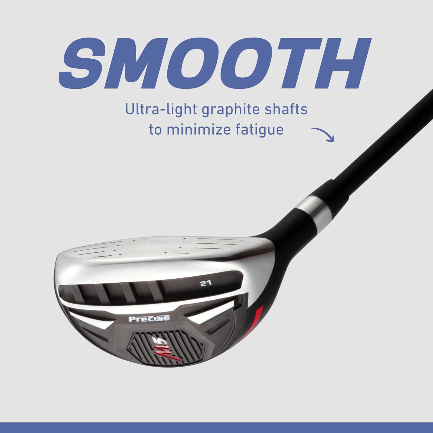 Precise M5 Men's Complete Golf Clubs Package Set Includes Titanium Driver, S.S. Fairway, S.S. Hybrid, S.S. 5-PW Irons, Putter, Stand Bag, 3 H/C's