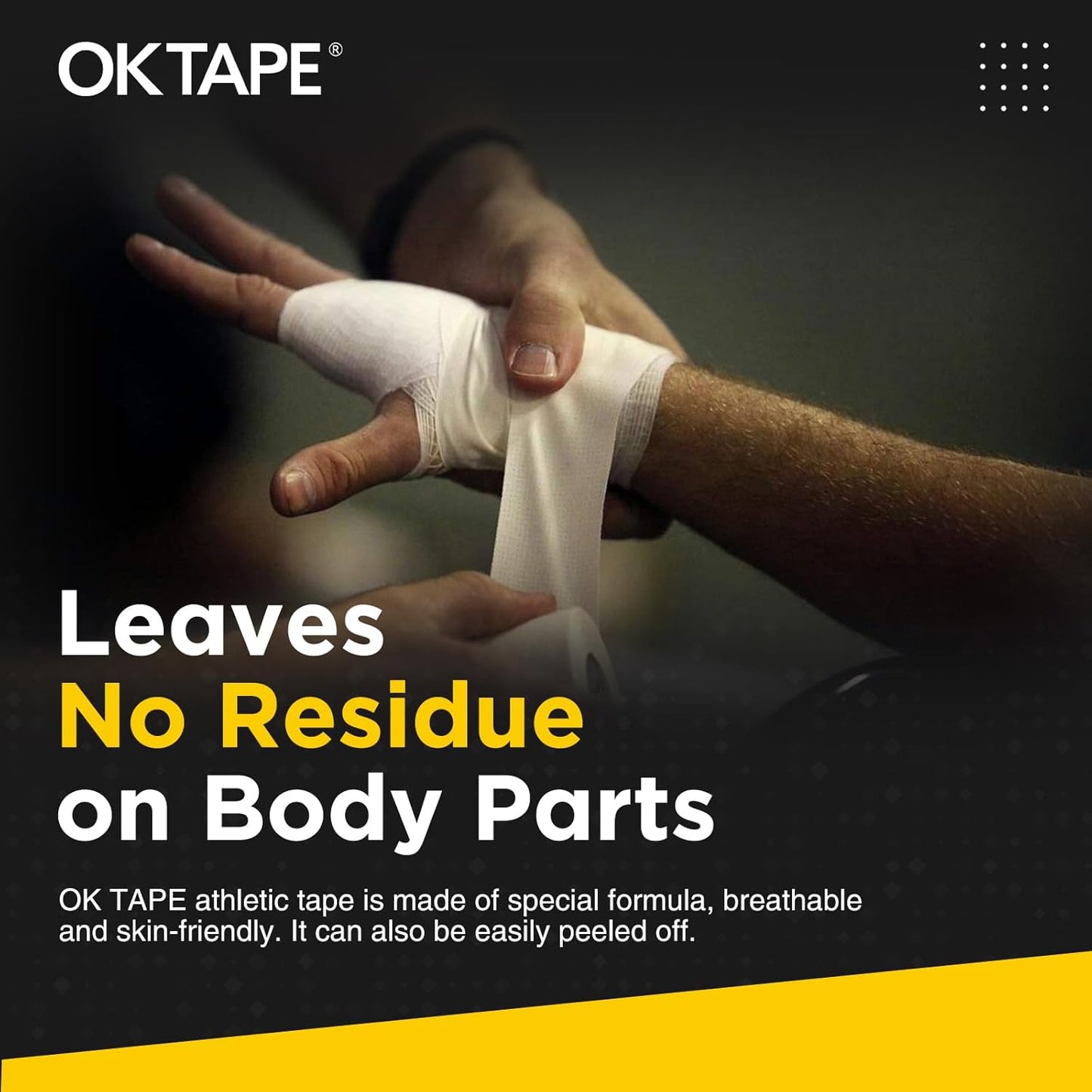 OK TAPE Athletic Tape Finger Tape, Extra Strong Adhesive Sports Tape for Weightlifting, Climbing, Basketball, Volleyball, White 3 Rolls 1.5" x 15yds and 1 Roll 0.5in x 15yds