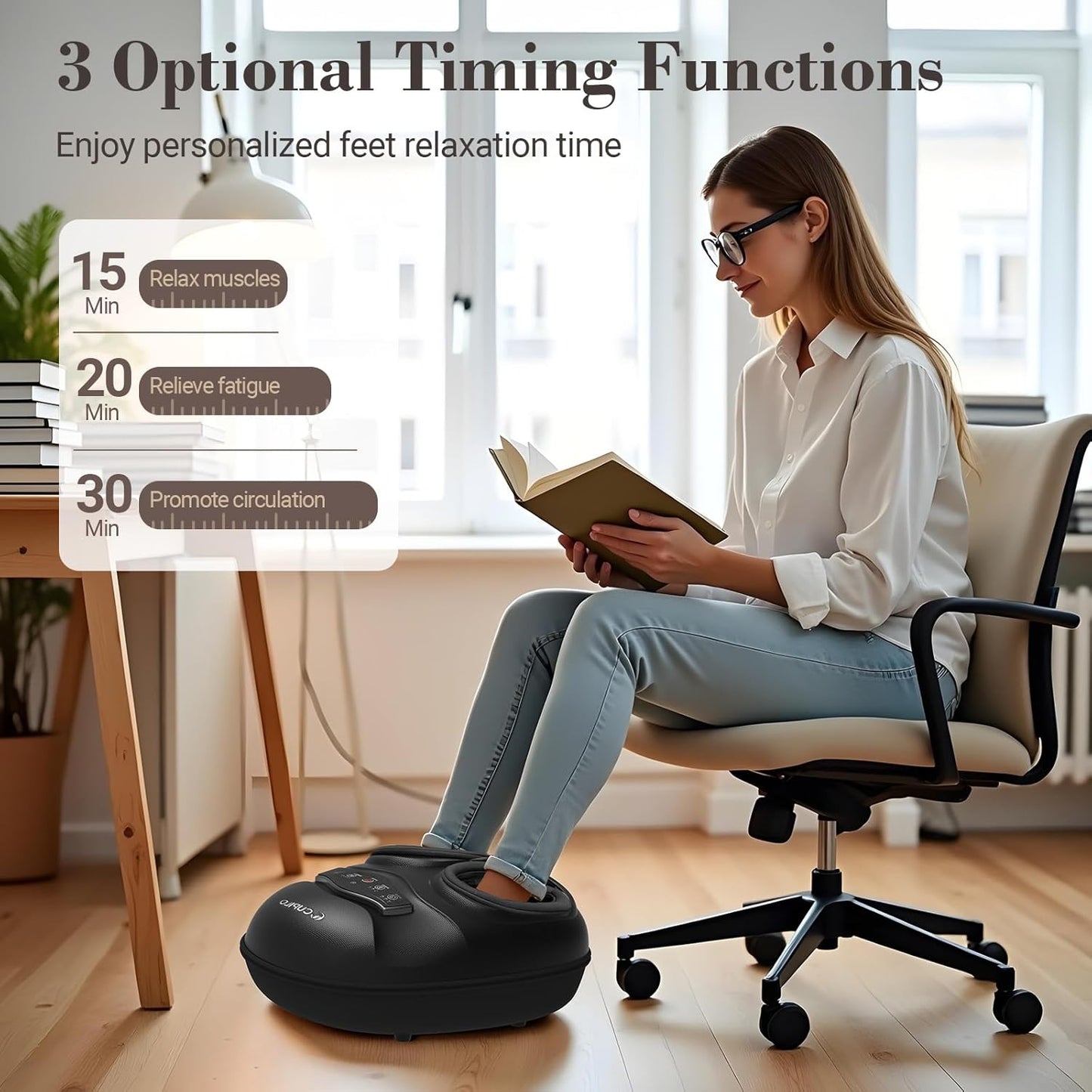 FSA Foot Massager with Heat and Remote - HSA Eligible, Feet Massager for Plantar Fasciitis & Neuropathy, Shiatsu Deep Kneading for Foot Pain Relief, Gifts for Mom Dad, Fits Up to Size 13