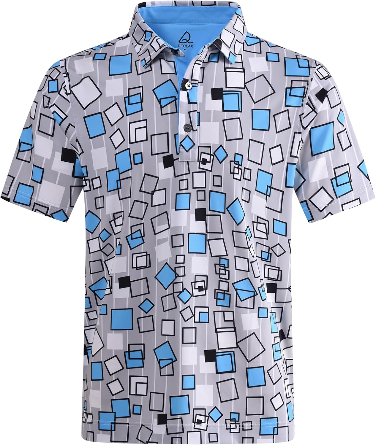 DEOLAX Mens Polo Shirts Fashion Print Mens Golf Shirt Dry Fit Mens Golf Polo Short Sleeve Quick Dry Funny Golf Shirt for Men