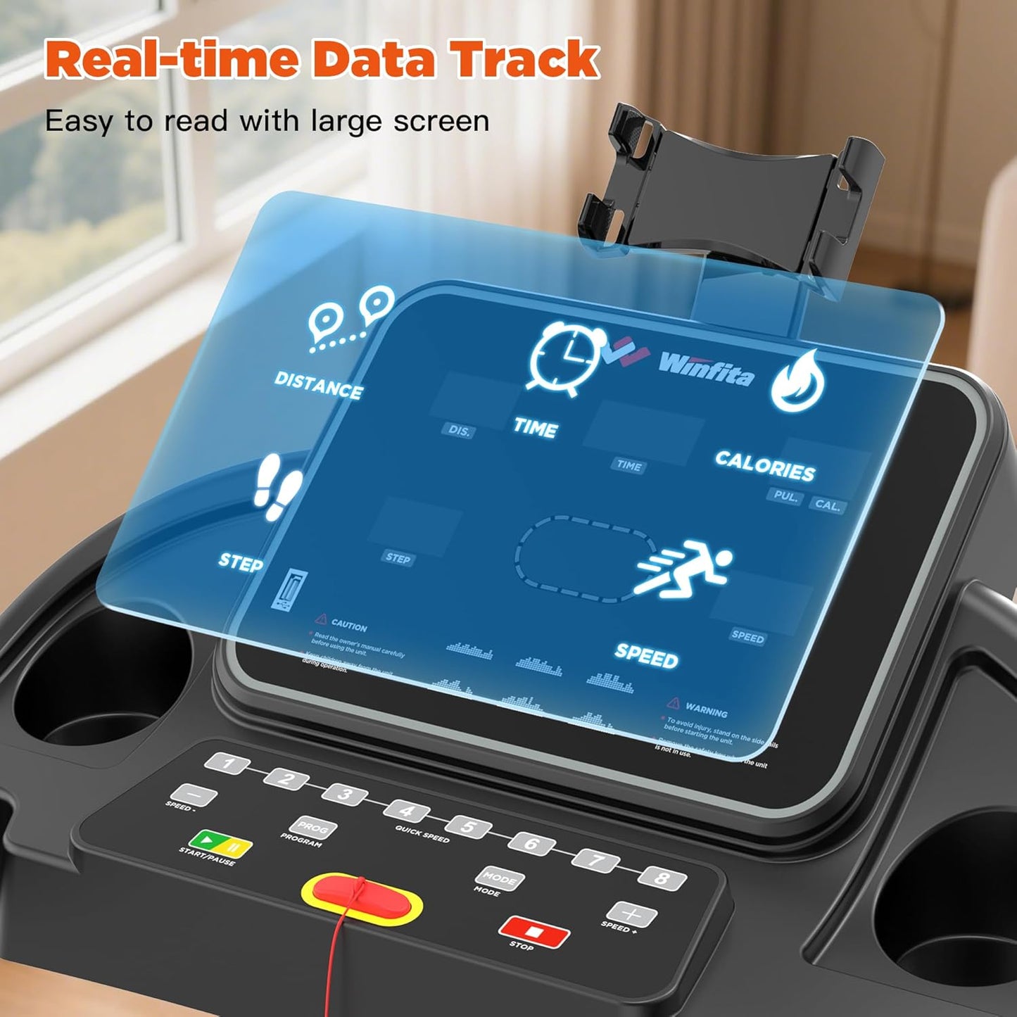Treadmill with Incline, 300 LBS Capacity, 8 MPH or 10 MPH Speed, Bluetooth, App, Pause Function, Folding Treadmills for Home with 64 Programs, 17'' or 18'' Wide Belt, Heart Rate, BMI Detector