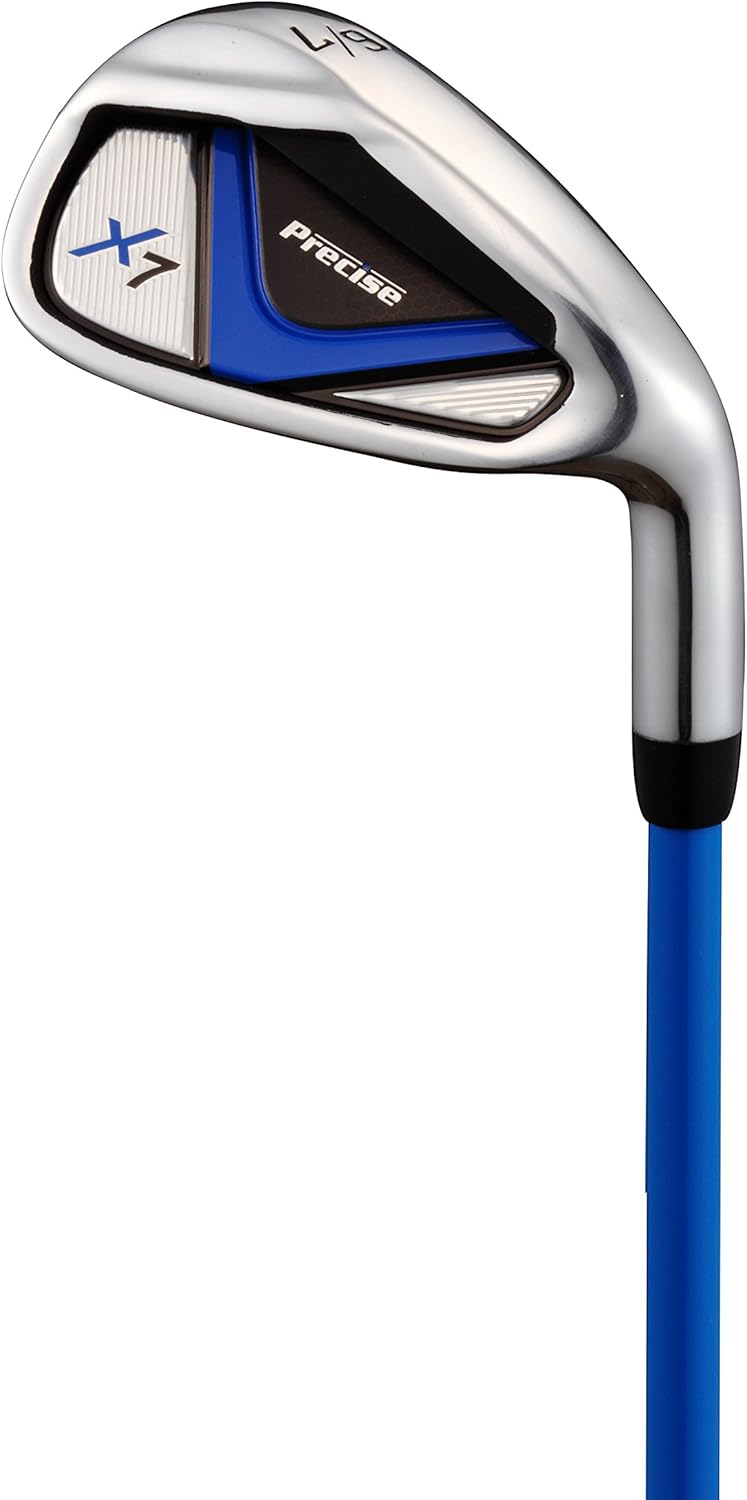 Precise X7 Kids Golf Clubs Set for Ages 3-5, 6-8, 9-12 | Right/Left Hand Girls & Boys Golf Clubs with Lightweight Graphite Shafts, Hybrid & Stand Bag