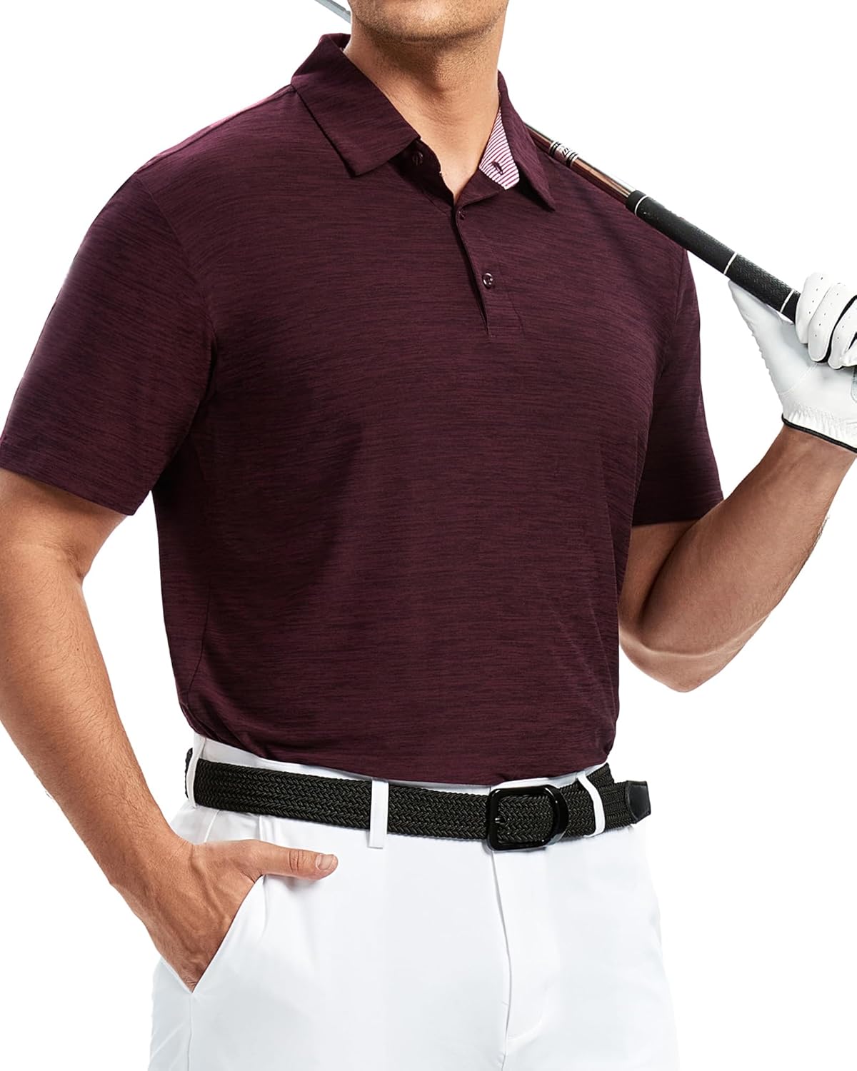 Alex Vando Mens Golf Shirt Moisture Wicking Quick-Dry Short Sleeve Casual Polo Shirts for Men