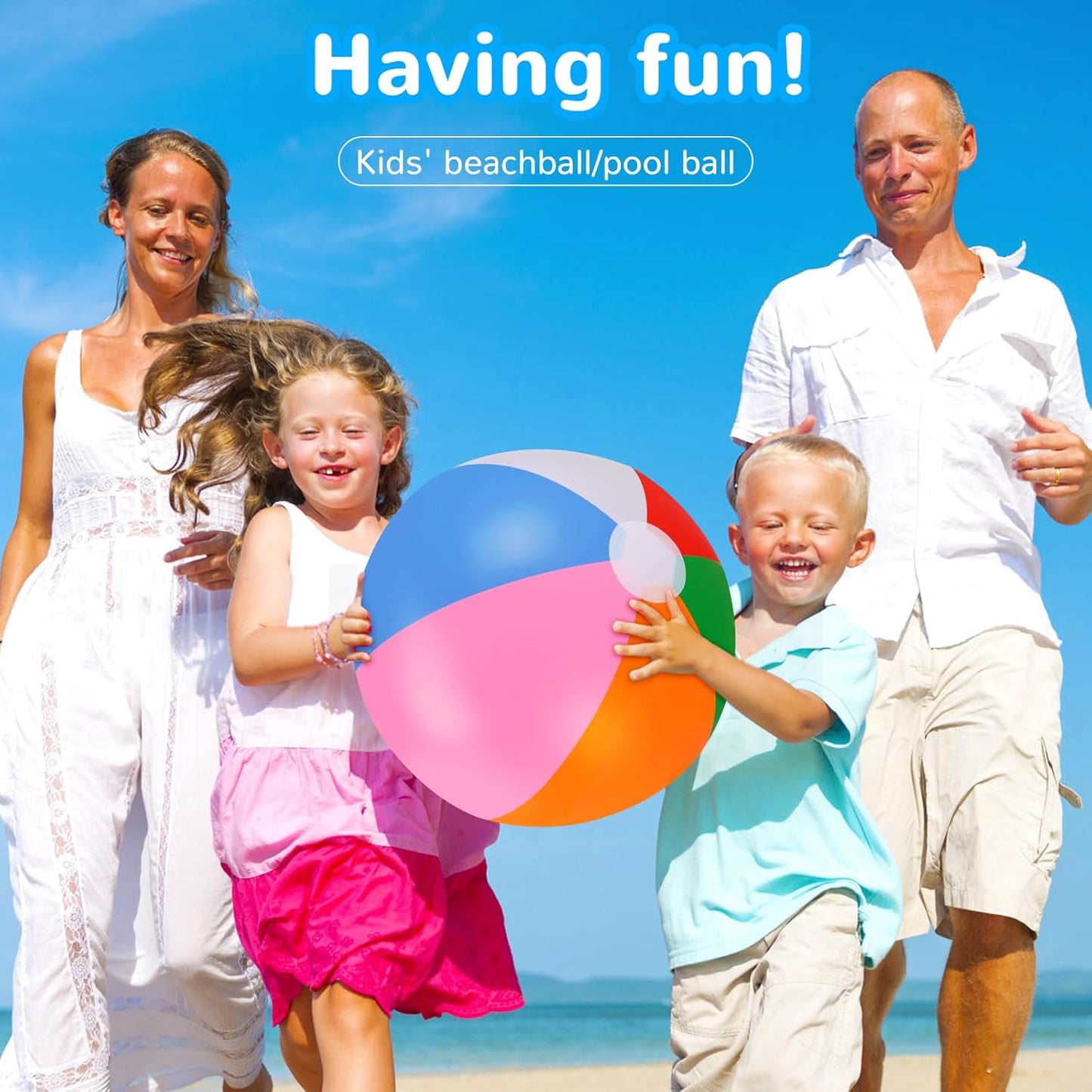 6 Packs 20” Beach Balls for Pool,Bulk Beach Balls for Kids,Beachball Party Favors,Large Beach Ball Toddler Pool Toys Set