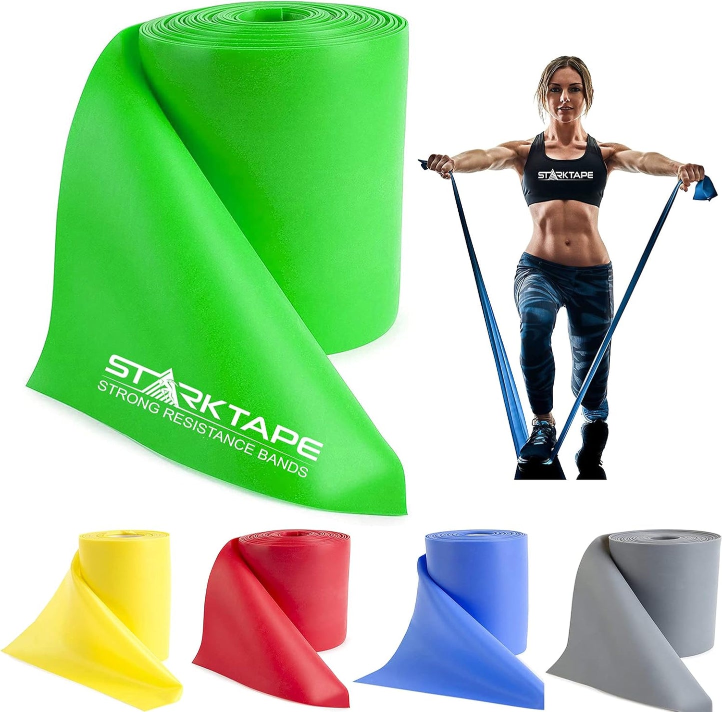 Resistance Bands Professional 8,16, 25, 50 Yards Bulk Rolls. Latex-Free Elastic Physical Therapy Band. No Scent, No Powder - Perfect for Home Exercise, Yoga, Pilates, Gym, Rehab, Workout